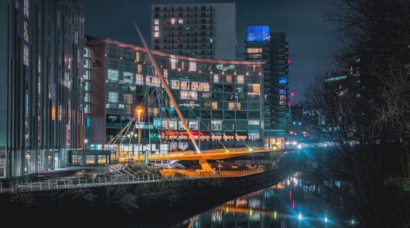 The Lowry Hotel Exterior at Night